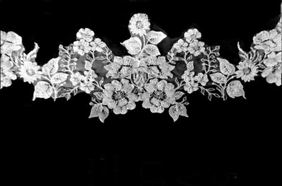 Waltz Length Wedding Veil with Beaded Floral Alencon Lace Waltz Length Wedding Veil with Beaded Floral Alencon Lace