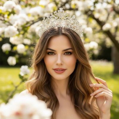 Crystal Allure Floral Wedding and Quinceanera Tiara hp9265