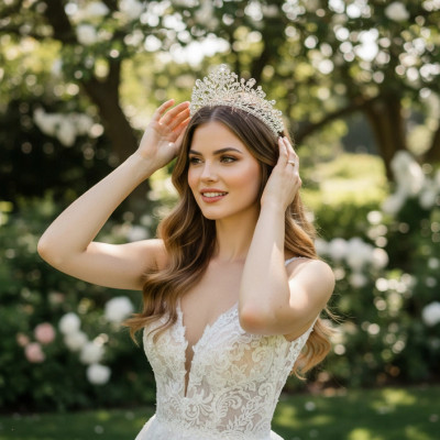 Crystal Allure Floral Wedding and Quinceanera Tiara hp9265