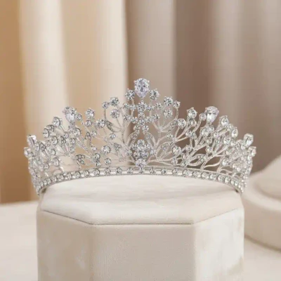 Crystal Allure Floral Wedding and Quinceanera Tiara hp9265