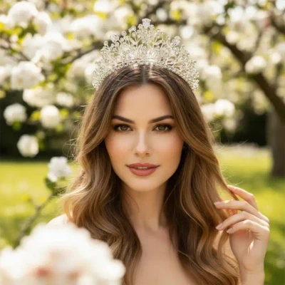 Crystal Allure Floral Wedding and Quinceanera Tiara hp9265