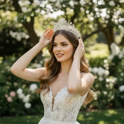 Crystal Allure Floral Wedding and Quinceanera Tiara hp9265