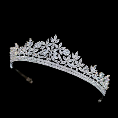 Floral Marquise CZ Crystal Wedding Tiara hp7443 Floral Marquise CZ Crystal Wedding Tiara hp7443
