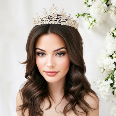 Enchanting CZ Wedding and Quinceanera Tiara Silver or Gold Enchanting CZ Wedding and Quinceanera Tiara Silver or Gold