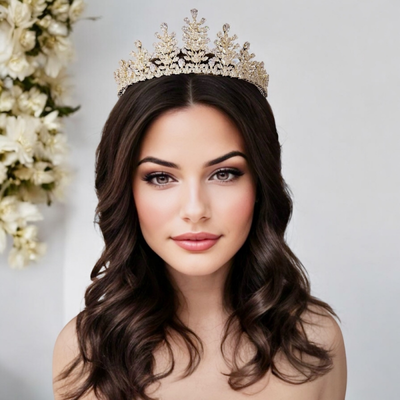 Enchanting CZ Wedding and Quinceanera Tiara Silver or Gold Enchanting CZ Wedding and Quinceanera Tiara Silver or Gold