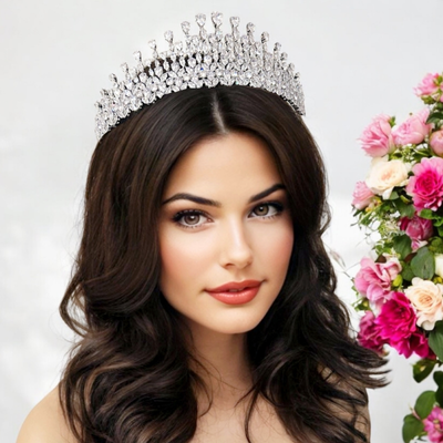 CZ Splendor Wedding and Quinceanera Tiara hp7264