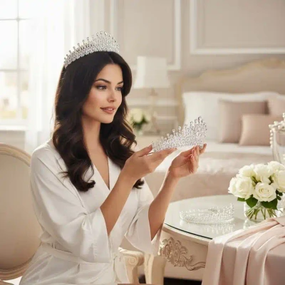 CZ Splendor Wedding and Quinceanera Tiara hp7264