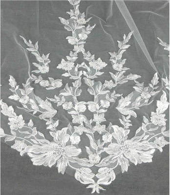 Royal Cathedral Wedding Veil CF279 with Soft Scallop Lace Design