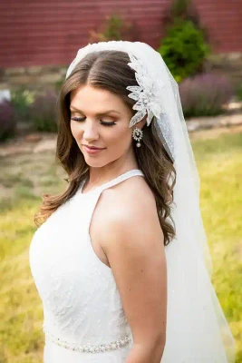Sequin Glitz Knee Length Wedding Veil C582 - Sale!