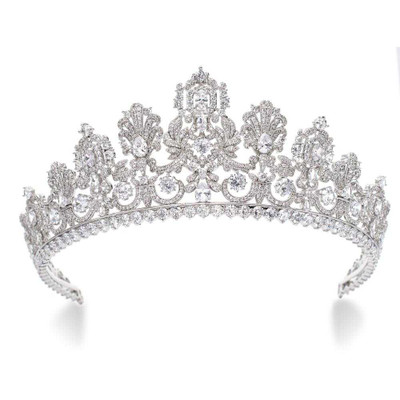 Luxembourg Replica 2" Tall CZ Royal Wedding Tiara with CZ Jewelry Set Luxembourg Replica 2" Tall CZ Royal Wedding Tiara with CZ Jewelry Set