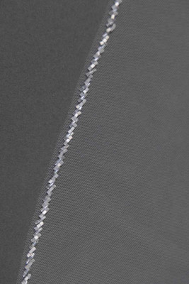 Clear and Frosted Bugle Bead Beaded Knee Length Wedding Veil Clear and Frosted Bugle Bead Beaded Knee Length Wedding Veil