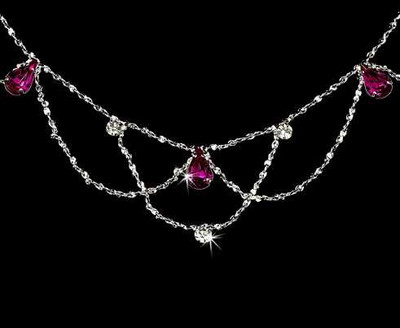 Fuchsia Pink Crystal Teardrop Crystal Wedding or Prom Jewelry Set Fuchsia Pink Crystal Teardrop Crystal Wedding or Prom Jewelry Set