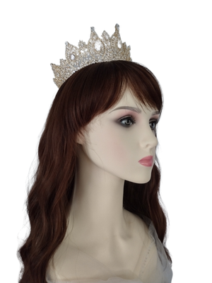 Regal 2 2/3" Tall CZ Gold or Rose Gold Wedding and Quinceanera Tiara Regal 2 2/3" Tall CZ Gold or Rose Gold Wedding and Quinceanera Tiara