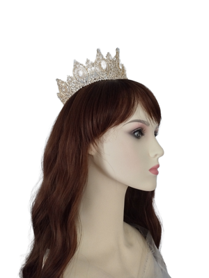 Regal 2 2/3" Tall CZ Gold or Rose Gold Wedding and Quinceanera Tiara Regal 2 2/3" Tall CZ Gold or Rose Gold Wedding and Quinceanera Tiara