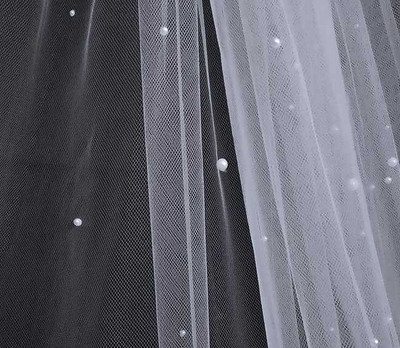 Pearl Scatter Two Layer Cathedral Wedding Veil V2466RC Pearl Scatter Two Layer Cathedral Wedding Veil V2466RC