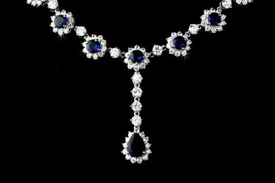 Navy Blue Rhinestone Wedding and Formal Jewelry Set