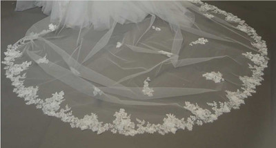 Royal Cathedral Wedding Veil With Romantic Floral Lace Elena E1311 Royal Cathedral Wedding Veil With Romantic Floral Lace Elena E1311