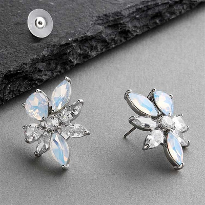 CZ and Opal Crystal Necklace, Earring and Bracelet Wedding Jewelry Set CZ and Opal Crystal Necklace, Earring and Bracelet Wedding Jewelry Set