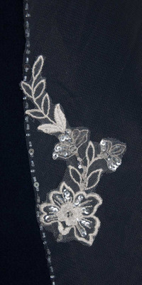 42" Long Fingertip Wedding Veil Beaded Edge and Beaded Lace CF269 42" Long Fingertip Wedding Veil Beaded Edge and Beaded Lace CF269