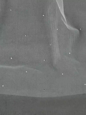 Two Layer Knee Length Wedding Veil with Pearls and Rhinestones CF267