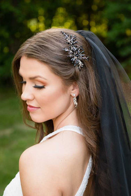 Black Crystal Wedding Hair Clip Headpiece 9614 Black Crystal Wedding Hair Clip Headpiece 9614