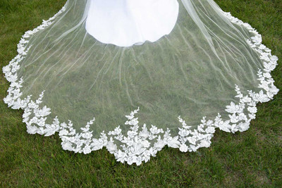 Wedding Veil Cape with Scallop Lace Edge CF283 Wedding Veil Cape with Scallop Lace Edge CF283