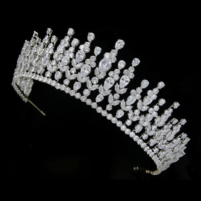 Stunning 2 1/2" Tall CZ Wedding and Quinceanera Tiara hp0016 Stunning 2 1/2" Tall CZ Wedding and Quinceanera Tiara hp0016