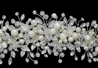Gorgeous Pearl and Crystal Wedding Headband Tiara