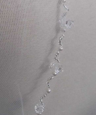 Waltz Length Pearl and Crystal Beaded Wedding Veil V3072WB Waltz Length Pearl and Crystal Beaded Wedding Veil V3072WB