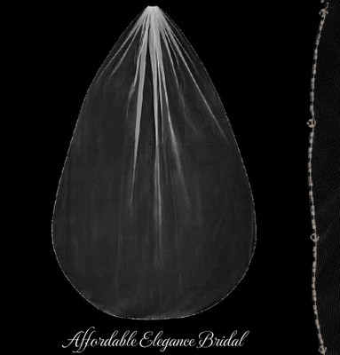 Crystal Clear Beaded Royal Cathedral Wedding Veil V3098RC