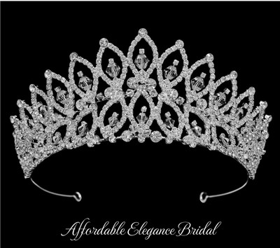 Sparkling 2 1/2" Tall Crystal Wedding and Quinceanera Tiara in Silver Sparkling 2 1/2" Tall Crystal Wedding and Quinceanera Tiara in Silver