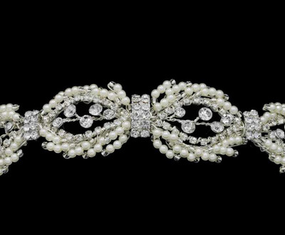 Pearl and Crystal Wedding Headband hp1767 Pearl and Crystal Wedding Headband hp1767