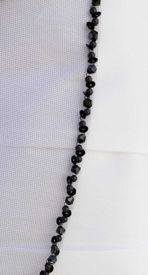 Black Fingertip Wedding Veil with Black Beaded Edge C585 Black Fingertip Wedding Veil with Black Beaded Edge C585