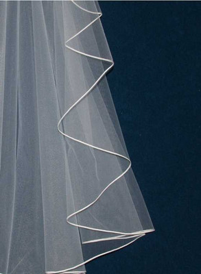 Waterfall Custom Wedding Veil with Soutache Edge Waterfall Custom Wedding Veil with Soutache Edge