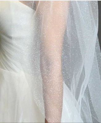 Glitter Tulle Fingertip or Cathedral Custom Wedding Veil V490 Glitter Tulle Fingertip or Cathedral Custom Wedding Veil V490