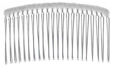 Silver Bugle Bead Edge 40" Fingertip Wedding Veil V2200S Silver Bugle Bead Edge 40" Fingertip Wedding Veil V2200S