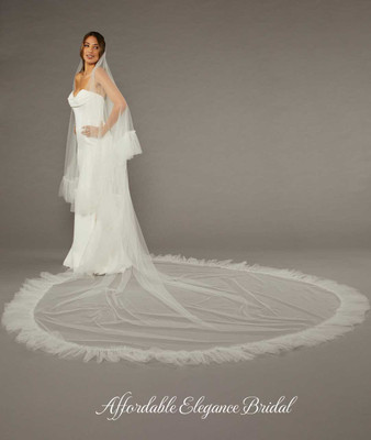Royal Cathedral Wedding Veil with Ruffle Edge Envogue V2490WRC-M