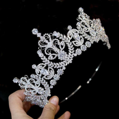 Majestic 3" Tall CZ Silver Wedding and Quinceanera Tiara