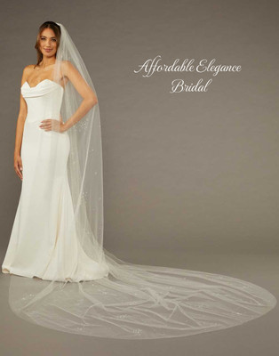 Royal Cathedral Wedding Veil with Crystal Scatter Envogue V2486RC Royal Cathedral Wedding Veil with Crystal Scatter Envogue V2486RC