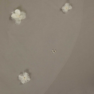 Regal Cathedral Wedding Veil with 3D Flowers Envogue V2492RC