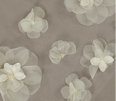 Cathedral Wedding Veil with 3D Flowers and Pearls enVogue V2491C