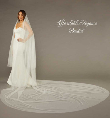 Luxe Royal Cathedral Wedding Veil with Blusher Envogue V2103WRC-M