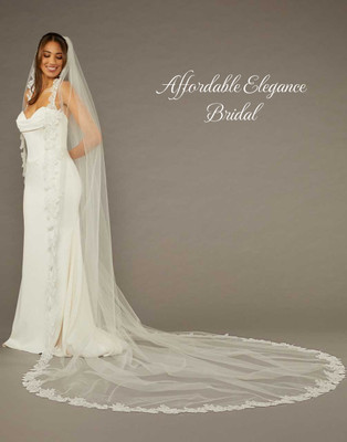 Royal Cathedral Wedding Veil with Sequined Lace Envogue V2497WRC Royal Cathedral Wedding Veil with Sequined Lace Envogue V2497WRC
