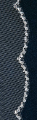Crystal and Sequin Beaded Scallop Fingertip Wedding Veil C536 Crystal and Sequin Beaded Scallop Fingertip Wedding Veil C536