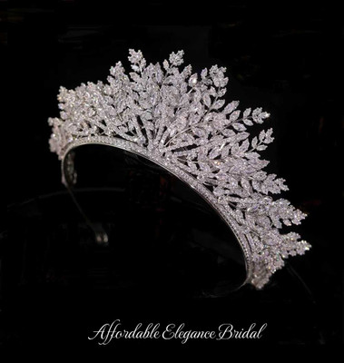 Silver, Gold or Rose Gold CZ Wedding and Quinceanera Tiara Silver, Gold or Rose Gold CZ Wedding and Quinceanera Tiara