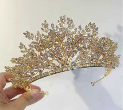 Silver, Gold or Rose Gold CZ Wedding and Quinceanera Tiara