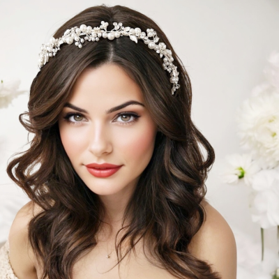 Pearl and Crystal Vine Wedding Headband hp9663