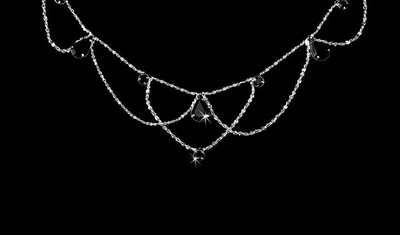 Silver Plated Teardrop Black Crystal Wedding Jewelry Set ne8000BK