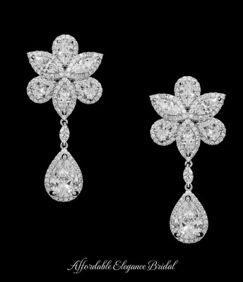 AAA CZ Drop Wedding and Formal Earrings E9777 AAA CZ Drop Wedding and Formal Earrings E9777