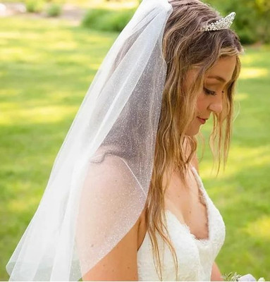 Silver or Gold Angel Dust Tulle Angel Cut Custom Wedding Veil Silver or Gold Angel Dust Tulle Angel Cut Custom Wedding Veil